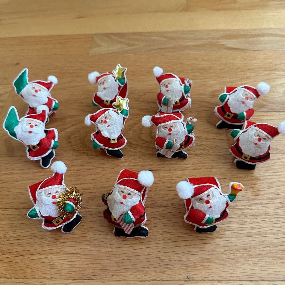 Vintage Santa Christmas Napkin Ring Holders Set of 11